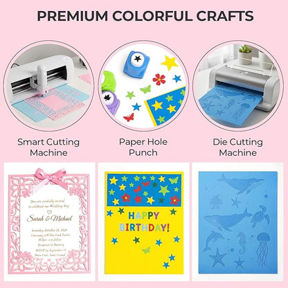 3 otters 235Sheets 8.27" x 11.7" Construction Paper Assorted Colors, 12 Colored Cardstock Printer Paper, for Printing, DIY Crafts, Party Decorations, Teacher Kids Classroom Must Have, 40 lb/150 GSM