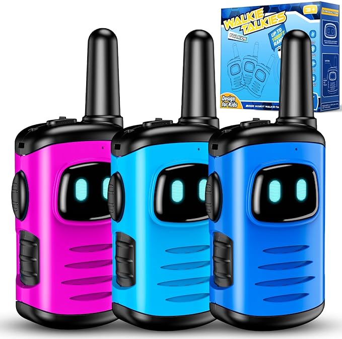 Kids Walkie Talkies Toys for Boys: 3 Pack Robots Walkies Talkies Kids Easter Birthday Gifts for 3 4 5 6 7 Year Old Boys Girls Toys Age 3-6 5-7 Year Old Boy Girl Basket Stuffers Outdoor Camping