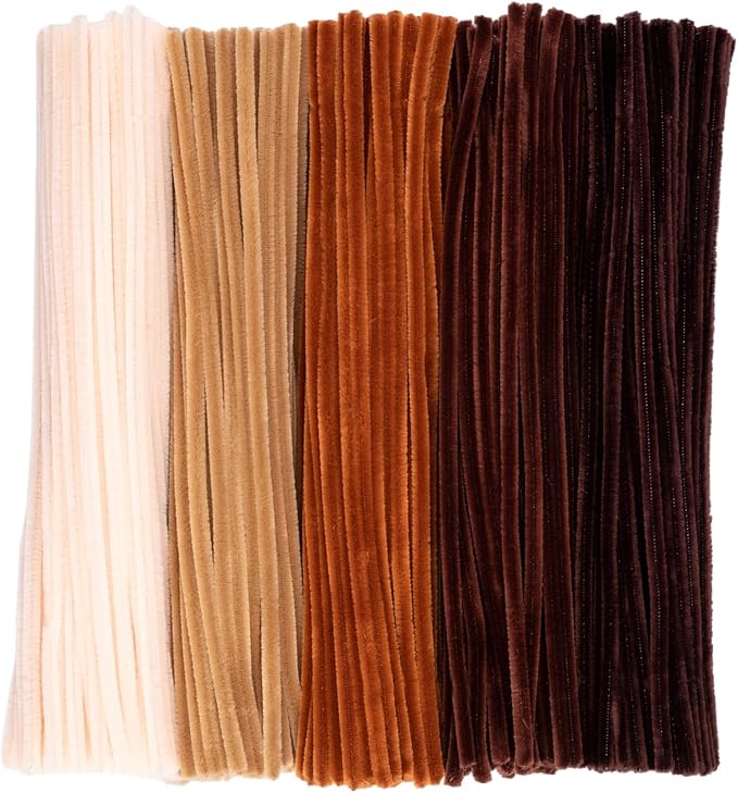 Caydo 500 Pieces Brown Pipe Cleaners, Chenille Stems, Pipe Cleaner Crafts for DIY Art and Craft Projects Creative Gift Party Decorations