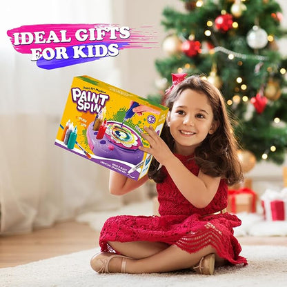 Arts and Crafts for Kids Ages 4-8,Paint Spin Art Machine Kit,Art Craft Set for 6-9 Year Old,Cool Painting Spinner Toys Kits Set,Art Supplies Birthday Gifts for Boy Girl Ages 6 7 8 9 10 11 12 Purple