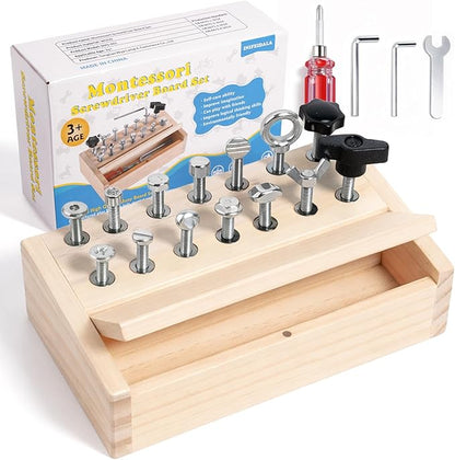 INIFEIDALA Kids Tool Set,Montessori Toys for 3 4 5 Year Old,Montessori Screwdriver Board Set,Sensory Preschool Learning for Toddler Travel,Fine Motor Skills - STEM Toys
