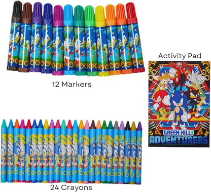 Innovative Designs Sonic The Hedgehog Creative Coloring Canvas Painting and Activity Set for Kids, 1000+ pcs