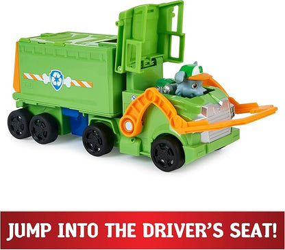Paw Patrol, Big Truck Pup’s Rocky Transforming Toy Trucks with Collectible Action Figure, Kids Toys for Ages 3 and up