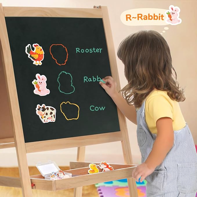 Wooden Fridge Magnets for Kids – 10 Cute Farm Animals Refrigerator Magnets for Toddlers, Large Kids Magnetic Toys, Fun Educational Learning Gifts for Toddlers 2 3 4 5 Years Old