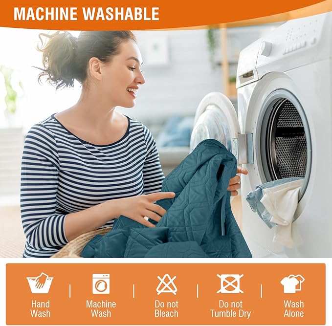 VANSOFY 100% Waterproof Recliner Chair Covers, Recliner Cover Non-Slip Dog Chair Cover Furniture Protector Washable Slipcover with Pocket, Elastic Straps for Pets, Dogs(Peacock Blue, 23.6")