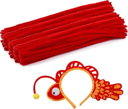 110 Pieces Christmas Pipe Cleaners, Red Craft Pipe Cleaners, Pipe Cleaners Chenille Stem, Pipe Cleaners Bulk, Art Pipe Cleaners for Creative Home Decoration Supplies Arts and Crafts Project