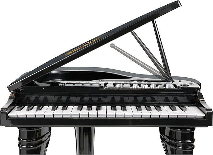 Winfun Symphonic Grand Piano Set for Kids 3+ Years 37 Keys 15 Demo Songs 8 Instruments & Rhythms Record & Playback Detachable Microphone Concert Stool Educational Music Toy