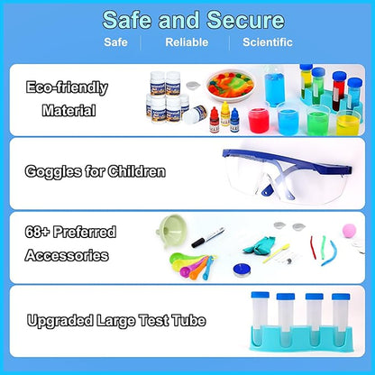 Science Kits for Kids 72+ Science Lab Experiments Erupting Volcano,Rainbow Rain,Artificial Snow Magic Chemistry Toy DIY Science Educational Learning Kit for Boys Girls
