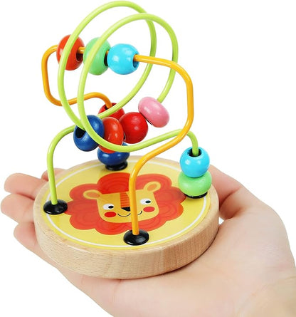 Bead Maze Toy for Toddlers Wooden Colorful Roller Coaster Educational Circle Toys Learning Preschool Toys Birthday Gift for Boys and Girls