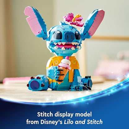 LEGO Disney Stitch Toy Building Kit, Disney Toy for 9 Year Old Kids, Buildable Figure with Ice Cream Cone, Fun Gift for Girls, Boys and Lovers of The Hit Movie Lilo and Stitch, 43249