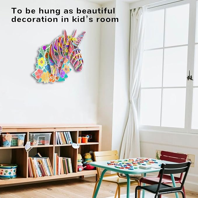 3D Coloring Unicorn Puzzles for Kids, DIY Crafts and Arts Set for girls Ages 6-8,8-10,Drawing Puzzles with 10 Colouring Pens Stocking Stuffers Toys Christmas Gifts for Kids Age 6 7 8 9 10 11 12