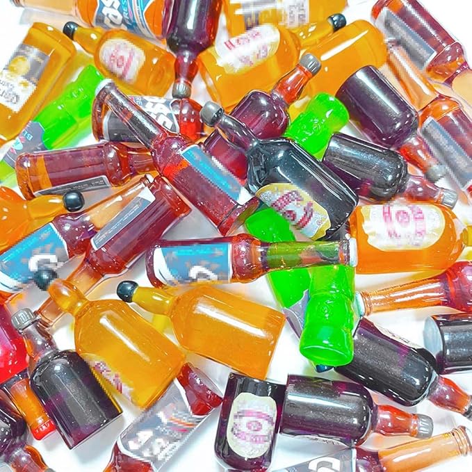 40PCS Miniature Mini Beer Drinks Glass Model Mixed Resin Sets Simulation Instant Model Scene for DIY Necklace Pendants Keychain Brooch Earring Mobile Phone Case Accessories – Random Style 4
