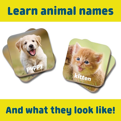 Chuckle & Roar - Matching Game Baby Animals - Board Game for Kids 3 and up - Concentration Game for Toddlers - Preschool Game