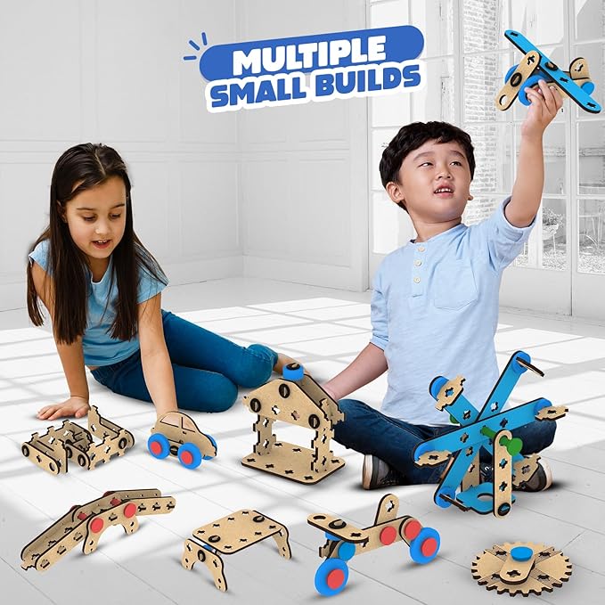Smartivity 7 in 1 Multi-Builds Hydraulic Kit Toy for Kids 6-14 Years Old I Cool Birthday Gifts Ideas for Boys & Girls | DIY STEM Science Toys for 6,7,8,9,10,11,12,13,14 Years I Wooden Engineering Game