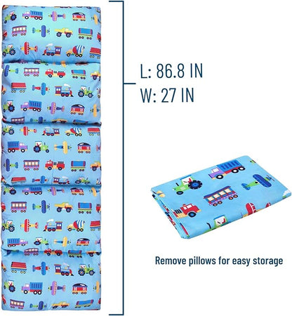 Wildkin Microfiber Pillow Lounger, 87 X 27 Inches, Trains, Planes & Trucks
