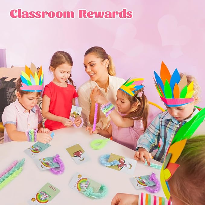 Valentines Day Gifts for Kids - 36Pcs Dinosaur Unicorn Treats Valentines Day Cards for Kids School,Dino Sensory Fidget Toys for Boys Girls Students Classroom Exchange Party Favors Goodies Prize Stuff
