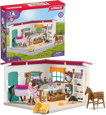 Schleich Horse Club — Horse Shop, 67 Piece Tack Shop Horse Play Set with Horses and Riders, Farm Play Set for Children Ages 5+