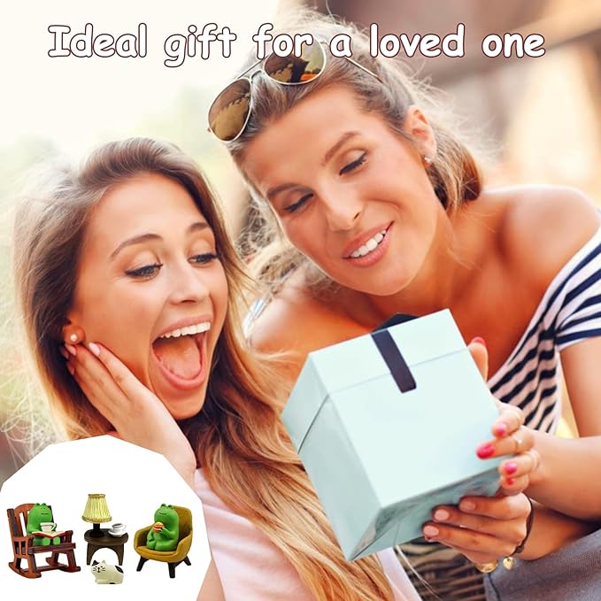 Set of 6 Miniature Frog Trinkets Desk Decorations - Tiny Frog Figurines for Cute Office Desk Decor, Funny Gifts for Frog Lovers, Perfect for Fairy Garden Decor