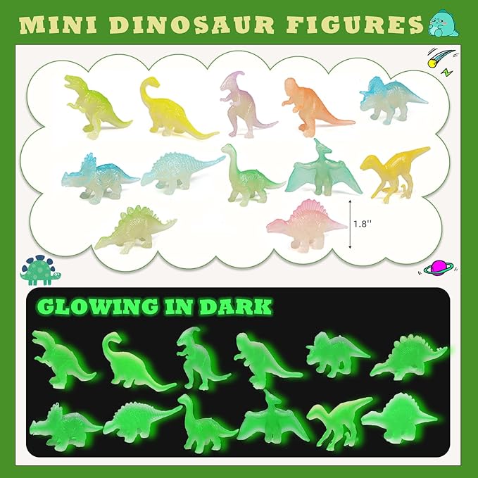 144Pcs Dinosaur Party Favors for 12 Kid, Dino Birthday Party Favors Include Dinosaur Bubble Wands Hatching Eggs Bags Art Kit Silicone Rings Bracelets Stickers for Dinosaur Birthday Party Supplies