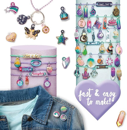 Craft-tastic — Puffy Charming Charms — Designs Pins, Necklaces, and Bracelets — Fun Creative Craft Kit for Ages 8+