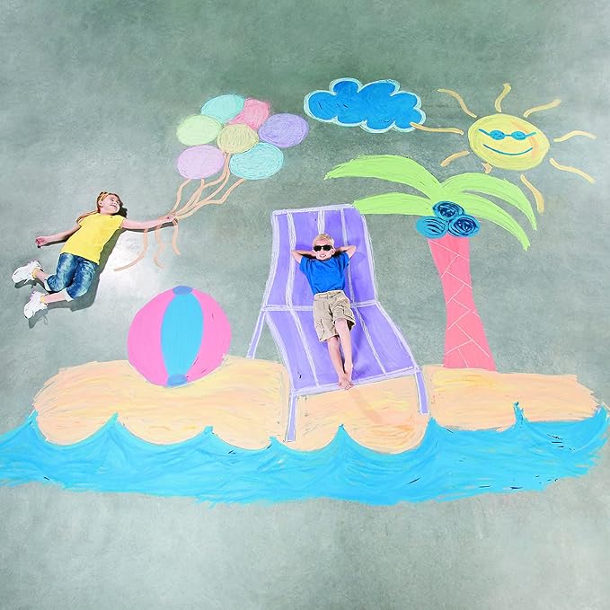 Fun Express Jumbo Sidewalk Chalk - 20 pieces per bucket - Great for Kids Activities - Easter Basket Stuffer