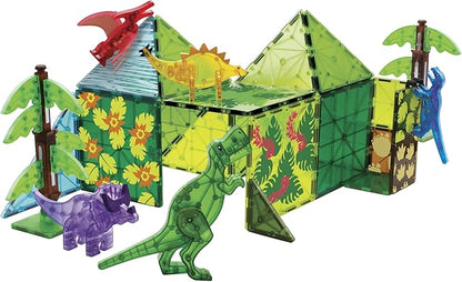 MAGNA-TILES Dino World XL 50-Piece Magnetic Construction Set, The ORIGINAL Magnetic Building Brand