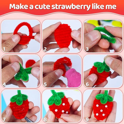 Praisebank Skin Color Pipe Cleaners for Crafts, 200pcs, Chenille Stems for DIY Projecets, Arts & Crafts Supplies for Festival Party Decorations
