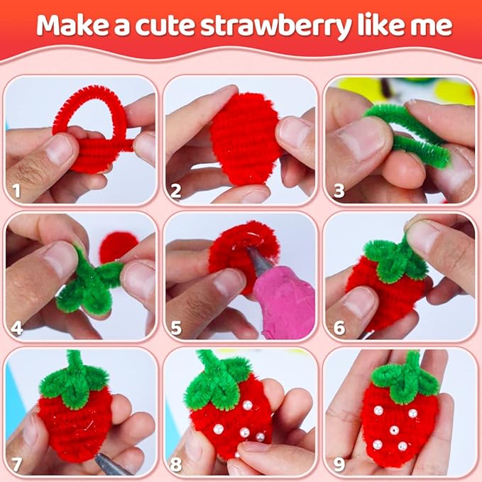 Praisebank Pipe Cleaners for Crafts (200pcs in Red), 12 inch Long Pipe Cleaners, Red Pipe Cleaners.…