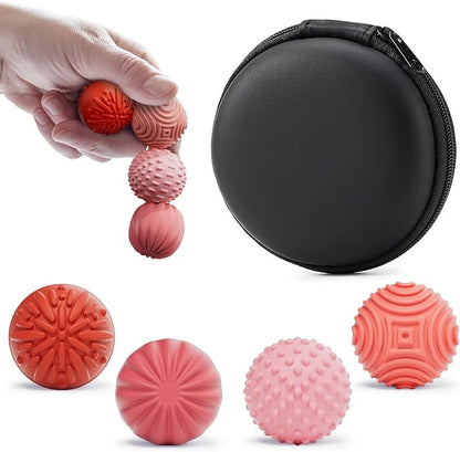 luckdoor Silicone Magnetic Balls Fidget Toys for Adults & Teens,4PCS Stress Relief Sensory Toys for Autism ADHD Anxiety,Fun Textures Gadgets,Office Desk Toy,Stocking Stuffers for Men Women Teen Gifts