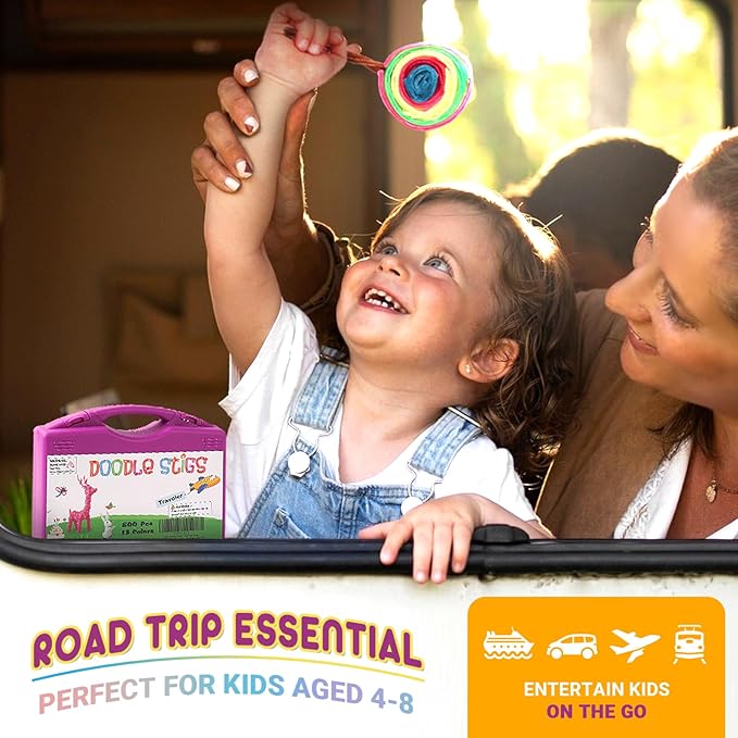 CALPALMY Wax Craft Sticks 800PCS - 13 Neon Colors of 6" Bendable Waxed Yarn Sticks Purple Travel Kit - DIY Craft Sticks for Kids' Road Trip, Partty and School Project Supplies