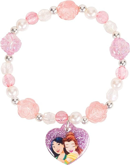 Girls Jewelry Set 3 Piece Princess Toys | Jewelry Set with Beaded Necklace for Gilrs - Toddler Bracelets and Girls Ring | Toddler Girl Toys | Kids Jewelry for Girls | Princess Dress up Ages 3+