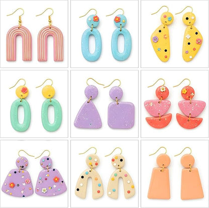 18Pcs Polymer Clay Cutters, Clay's Cutters for Polymer Clays Jewelry, Clay Earring Cutter, Gem Clays Jewelry Making Tools