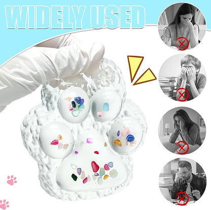 Big Taba Squishy Paw, 4.2in Clear Cat Paw Squeeze Toys, Cute Sticky Squishy Toy, Soft Stress Relief Fidget Sensory Toys, Executive Desk Toys & Party Favors for Kids & Adults