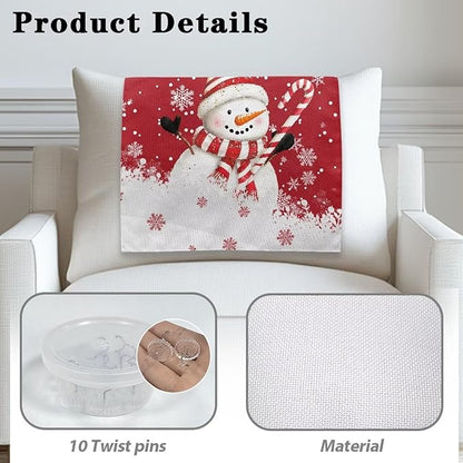 Christmas Decor Snowman Recliner Headrest Cover Fabric Sofa Headrest Slipcovers Pet Scratch Resistant Couch Headrest Covers for Home Couch Loveseats Decoration
