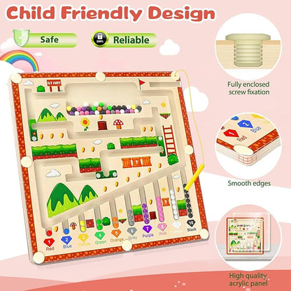 Magnetic Color and Number Maze toys (Magent Toys-Game, medium size), YJ-020