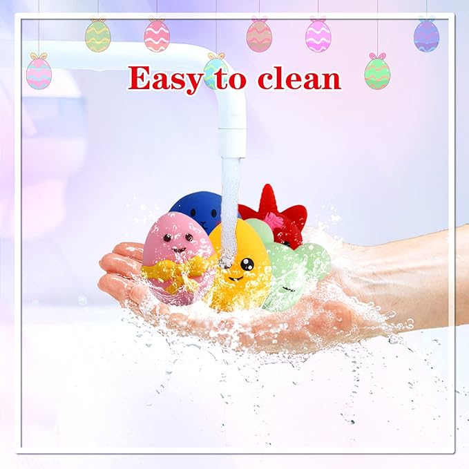 KINGYAO Easter Mochi Squishies, 24 pcs - Basket Stuffers & Egg Fillers for Kids, Teens, and Toddlers - Fidget Toys, Classroom Prizes, Party Favors (Ages 4-12)