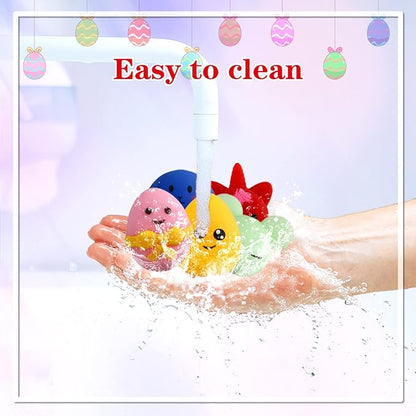 KINGYAO Easter Mochi Squishies, 24 pcs - Basket Stuffers & Egg Fillers for Kids, Teens, and Toddlers - Fidget Toys, Classroom Prizes, Party Favors (Ages 4-12)