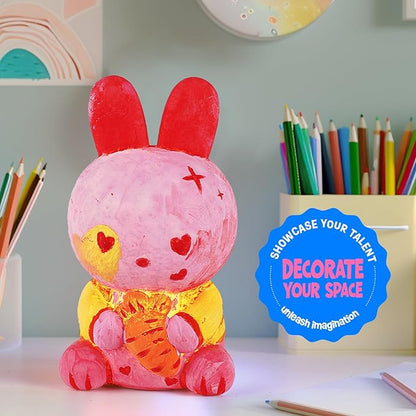 Paint Your Own Bunny Lamp Kit, Art Supplies Arts & Crafts Kit, Painting kit for Kids 6-12, Arts and Crafts for Kids Ages 8-12, Toys Girls Boy Birthday Gift Ages 3 4 5 6 7 8 9 10 11 12+