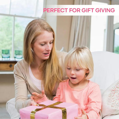 Little Girl Jewel Rings, Adjustable Pink Rings Girls Kids Pretend Play and Dress up Jewelry Set, Cute Rings with Display Case Party Favors Toys Gifts