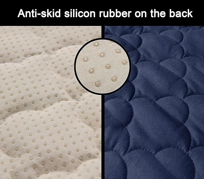 CHHKON Waterproof Nonslip Recliner Cover Stay in Place Dog Couch Chair Cover Furniture Protector Ideal Sofa Slipcovers for Pets and Kids (Navy, 30'')