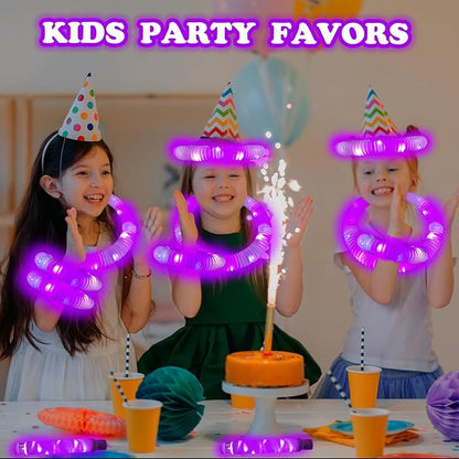 Glow Party Favors Supplies for Kids,12 PCS Purple Light Up Glow Sticks Valentines Day Necklaces Bracelets Accessories for Toddlers,Glow Birthday Wedding Dance Mardi Gras Party Decorations for Boy Girl