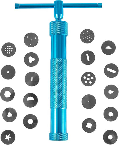 Stainless Steel Clay Extruder Sugar Paste Extruder Cake Fondant Decorating Tool Set Ceramics & Pottery Clay Extruders Mixers & Presses (Blue)