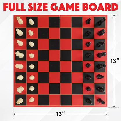 HI-Q Classic Chess Board Game – Educational Strategy Set for Kids, Adults & Beginners – Standard Style Pieces with Folding Board – Family Game Night