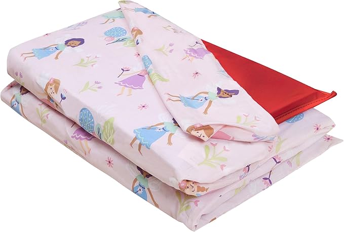 Wildkin Kids Nap Mat Cover for Boys & Girls, Sewn-in Flap Design Rest Mat Cover, Perfect for Preschool and Daycare, Fits Our Vinyl Nap Mat up to 1.5 Inches Including Basic Sleep Mat (Fairy Garden)