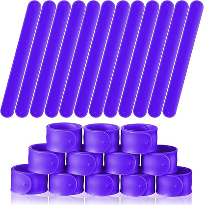 12 Pcs Silicone Slap Bracelets DIY Slap Bands Party Favors Bulk Blank Soft Wristband Wrist Snap Band for Craft Project DIY Painting Birthday Party Halloween Christmas