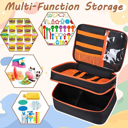 Hard Travel Case for Play-Doh Modeling Compound, Playdoh Set Storage Bag Carrying Case for Playdough Dough Tool Kit Organizer Container, Bag Only