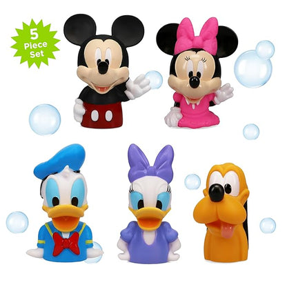 Mickey & Friends 6 Piece Bath Squirter Bucket Set. Bath Toys for Baby and Toddlers, Includes Organizer Bucket with Drainage to Store Your Bath time Water Toys.