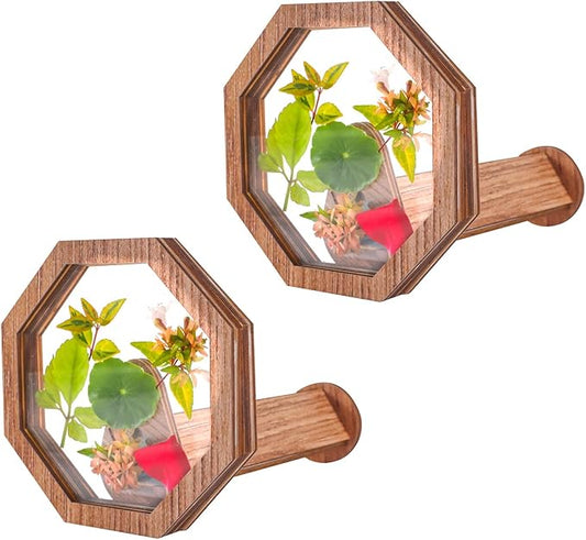 2PCS Natural DIY Kaleidoscope Kit, New Wooden Magic Rotating Kaleidoscope Making Set for Nature Lovers, Best Gift, Outdoor Classic Handmade Education Toys for Kids