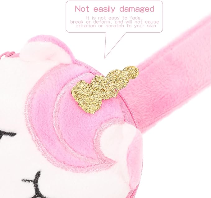 Abaodam 2Pcs Animal Slap Bracelet Coin Purse Ladybug Unicorn Slap Bracelet Plush Stuffed Animal Hugger Snap Wristband Wallet for Kids Birthday Party Plush Slap Bracelet