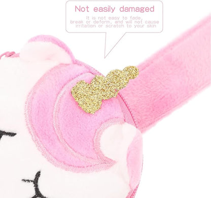 Abaodam 2Pcs Animal Slap Bracelet Coin Purse Ladybug Unicorn Slap Bracelet Plush Stuffed Animal Hugger Snap Wristband Wallet for Kids Birthday Party Plush Slap Bracelet